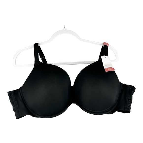 Cacique Modern Boost Plunge Bra Black Full Coverage Underwire Womens Size 50C - Picture 1 of 5